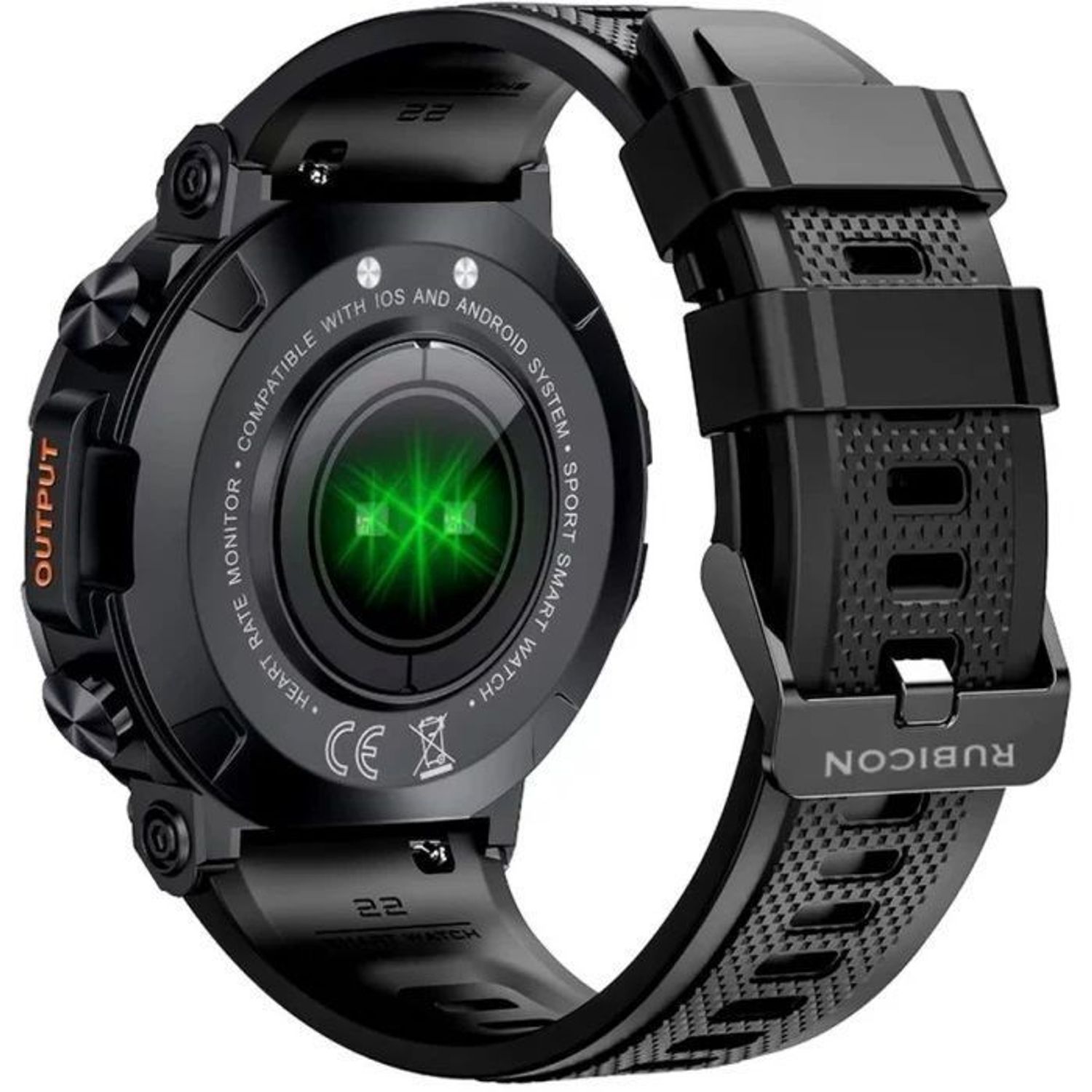 Zegarek męski Smartwatch Rubicon na pasku RNCE95 z rozmowami. Zegarek męski Smartwatch. Zegarek Rubicon z rozmowami dla mężczyzny na prezent. Smartwatch z rozmowami na czarnym pasku (2).jpg